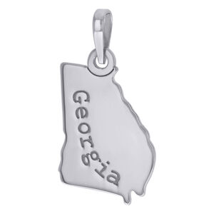 925 Sterling Silver Unisex American States Georgia Charm Pendant